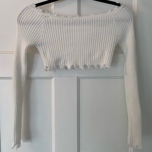 White off the shoulder crop top